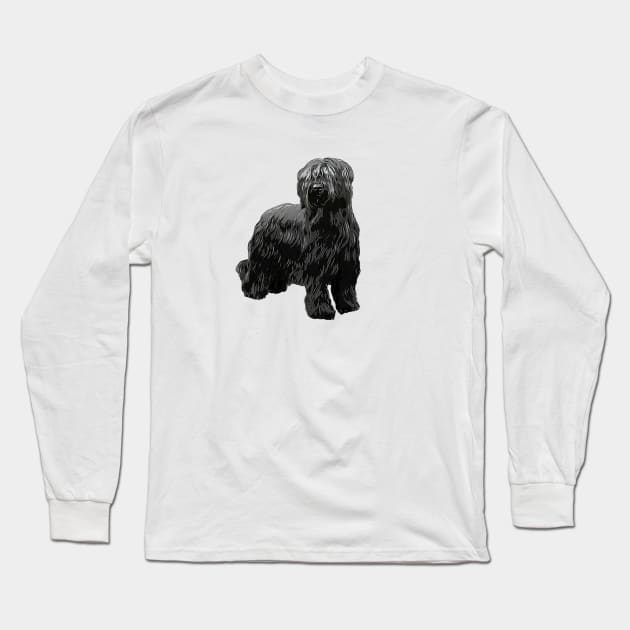 Briard Dog -Black Briard Long Sleeve T-Shirt by ElegantCat